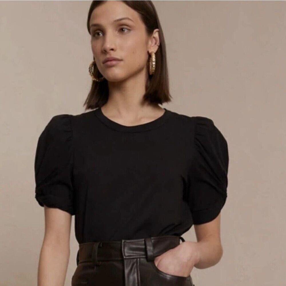 A.L.C. Kati Puff Sleeve Tee in Black Size XS